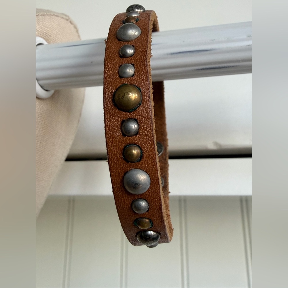 Dillon Rogers Studded Brown Leather Bracelet